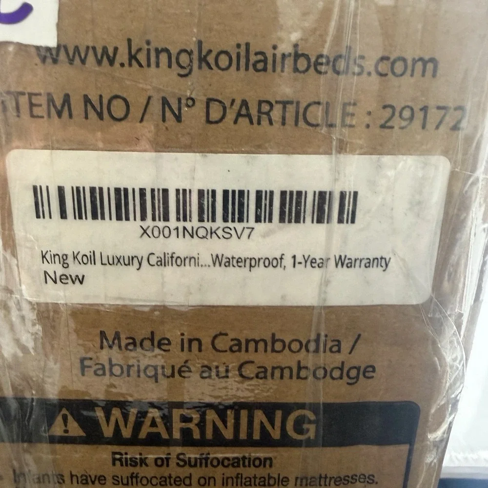 King Koil Luxury Air Mattress Cal King Size with Built-in Pump for Home, 20